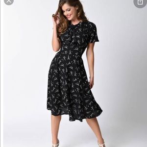 Unique Vintage Crepe Eiffel Tower dress